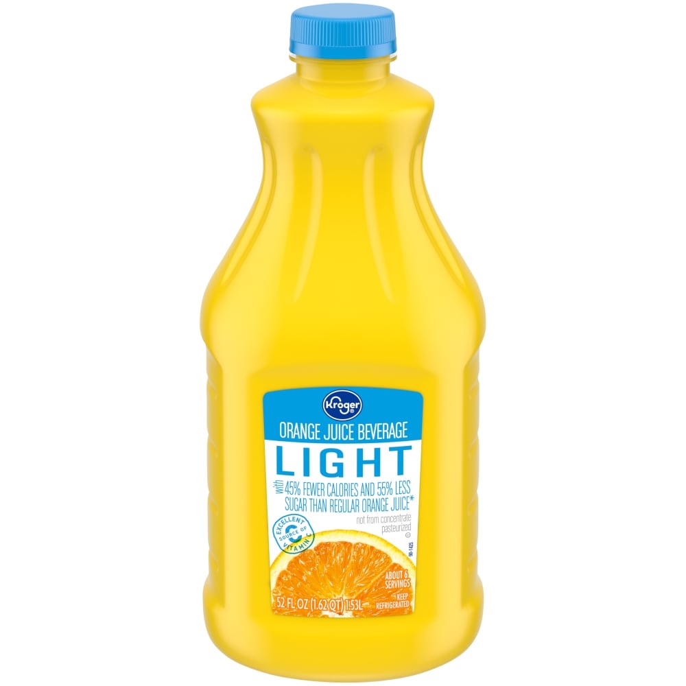 slide 1 of 1, Kroger Lite Orange Juice Beverage, 52 fl oz