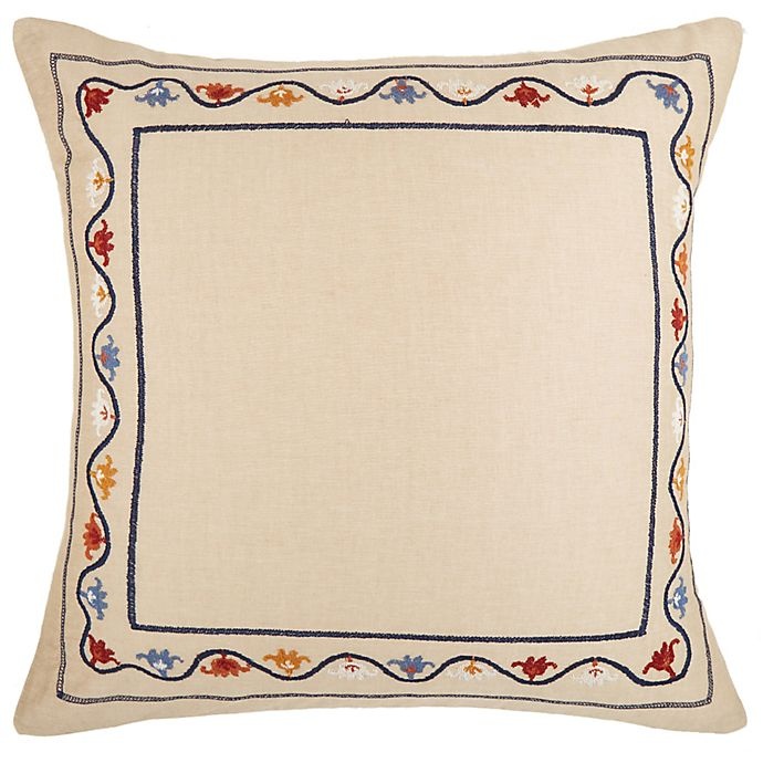 slide 1 of 1, Global Caravan Suzani Embroidered European Pillow Sham - Natural, 1 ct