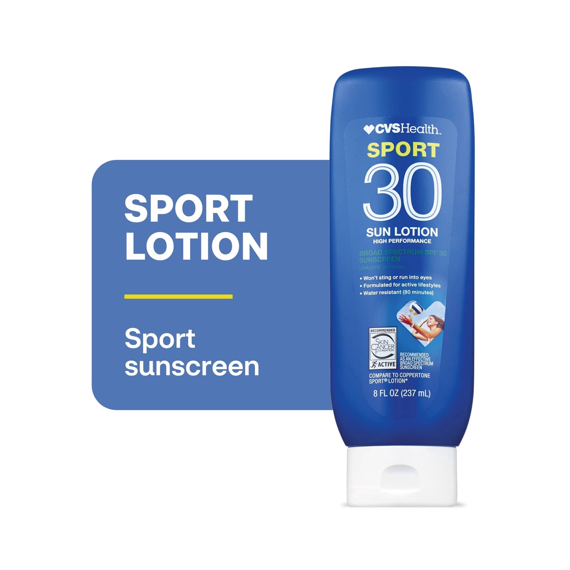 slide 1 of 1, CVS Health Cvs Sport High Performance Sun Lotion Spf 30, 8 Oz, 1 ct