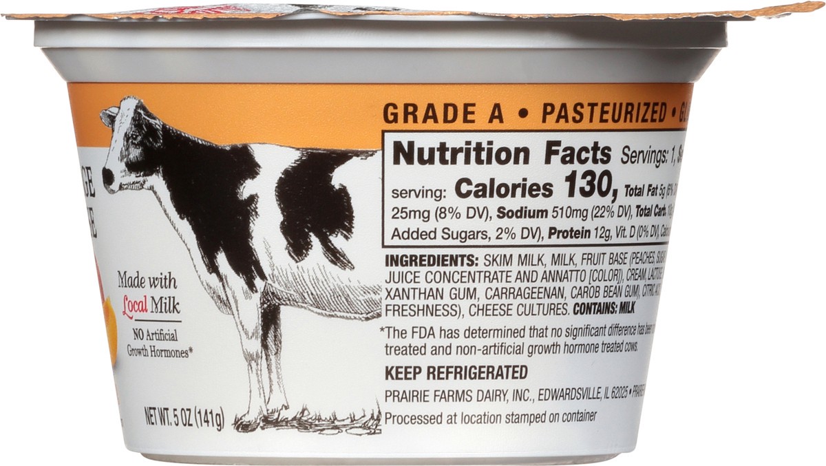 slide 4 of 12, Prairie Farms 4% Milkfat Peach Cottage Cheese 5 oz, 5 oz