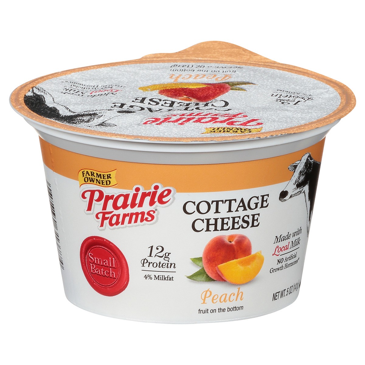 slide 6 of 12, Prairie Farms 4% Milkfat Peach Cottage Cheese 5 oz, 5 oz