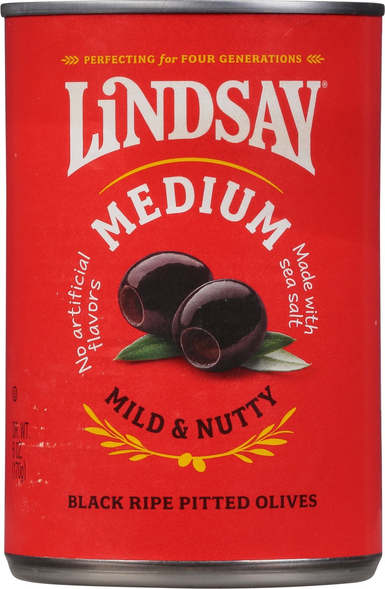 slide 6 of 9, Lindsay Medium Black Ripe Pitted Olives 6oz Can, 6 oz