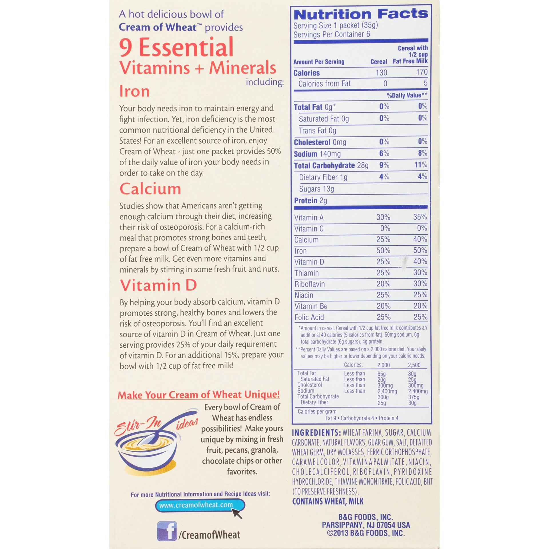 slide 5 of 8, Cream of Wheat Instant Maple Brown Sugar Hot Cereal 6 - 1.23 oz Packets, 6 ct