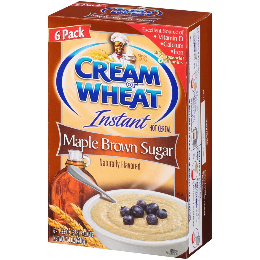 slide 6 of 8, Cream of Wheat Instant Maple Brown Sugar Hot Cereal 6 - 1.23 oz Packets, 6 ct