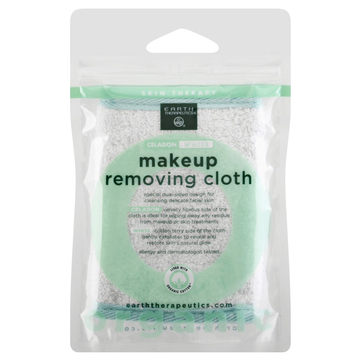 slide 4 of 11, Earth Therapeutics Organic Cotton Makeup Removing Cloth, 1 ct