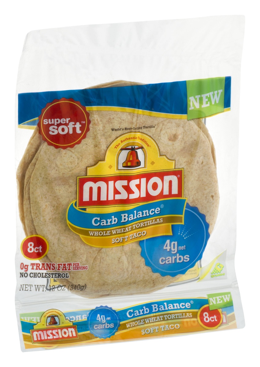 slide 2 of 10, Mission Low Carb Wheat Soft Taco Tortilla, 8 ct