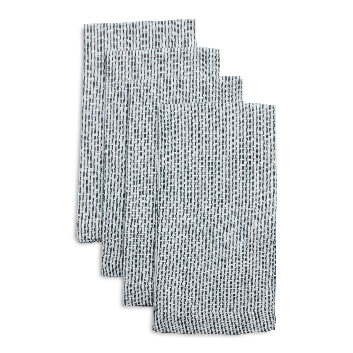 slide 1 of 1, Sur La Table Linen Pinstripe Napkins, Green, 4 ct