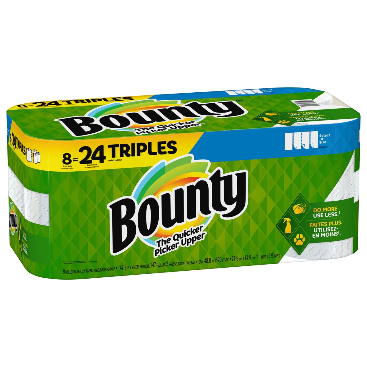 slide 2 of 5, Bounty Select-A-Size Paper Towels, White, 8 ct