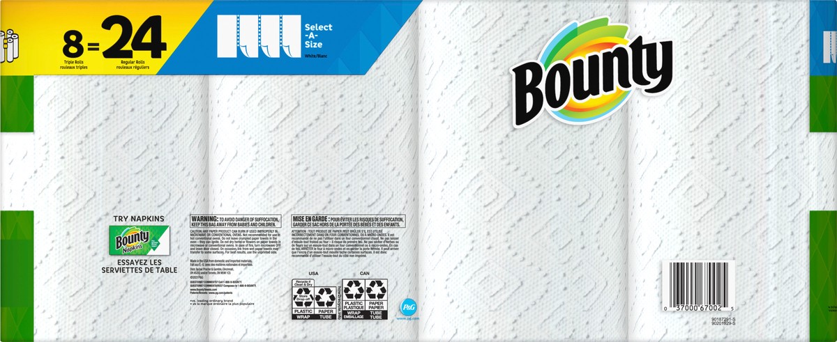 slide 4 of 5, Bounty Select-A-Size Paper Towels, White, 8 ct