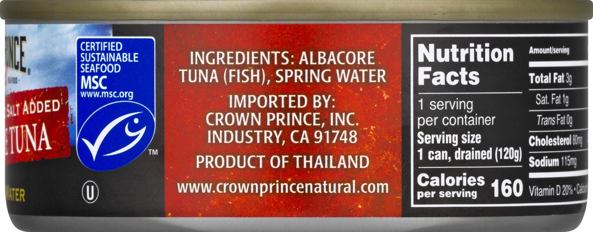 slide 12 of 13, Crown Prince In Spring Water Natural Albacore Tuna, 5 oz