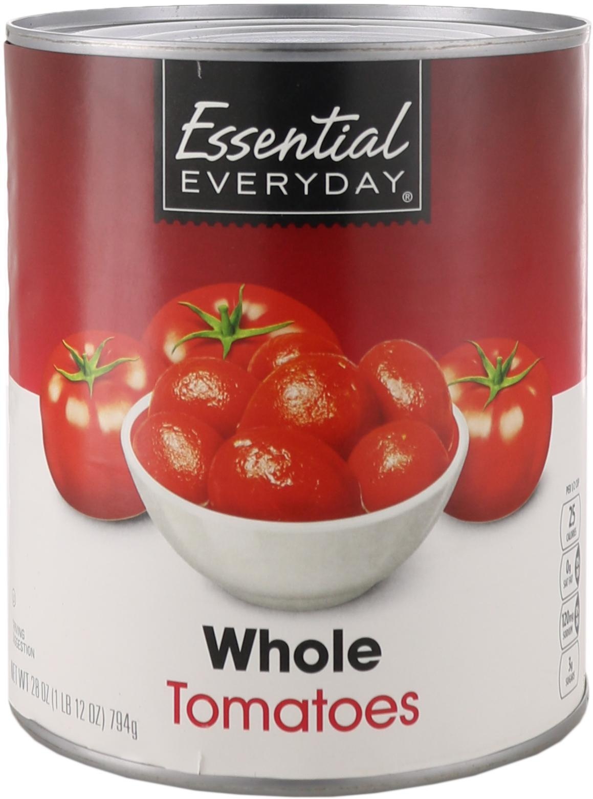 slide 1 of 1, Essential Everyday Tomatoes, Whole, 28 Ounce, 28 oz