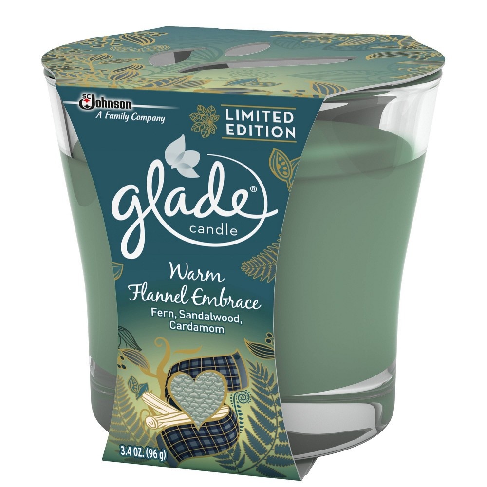 slide 2 of 4, Glade Warm Flannel Embrace Candle, 3.4 oz