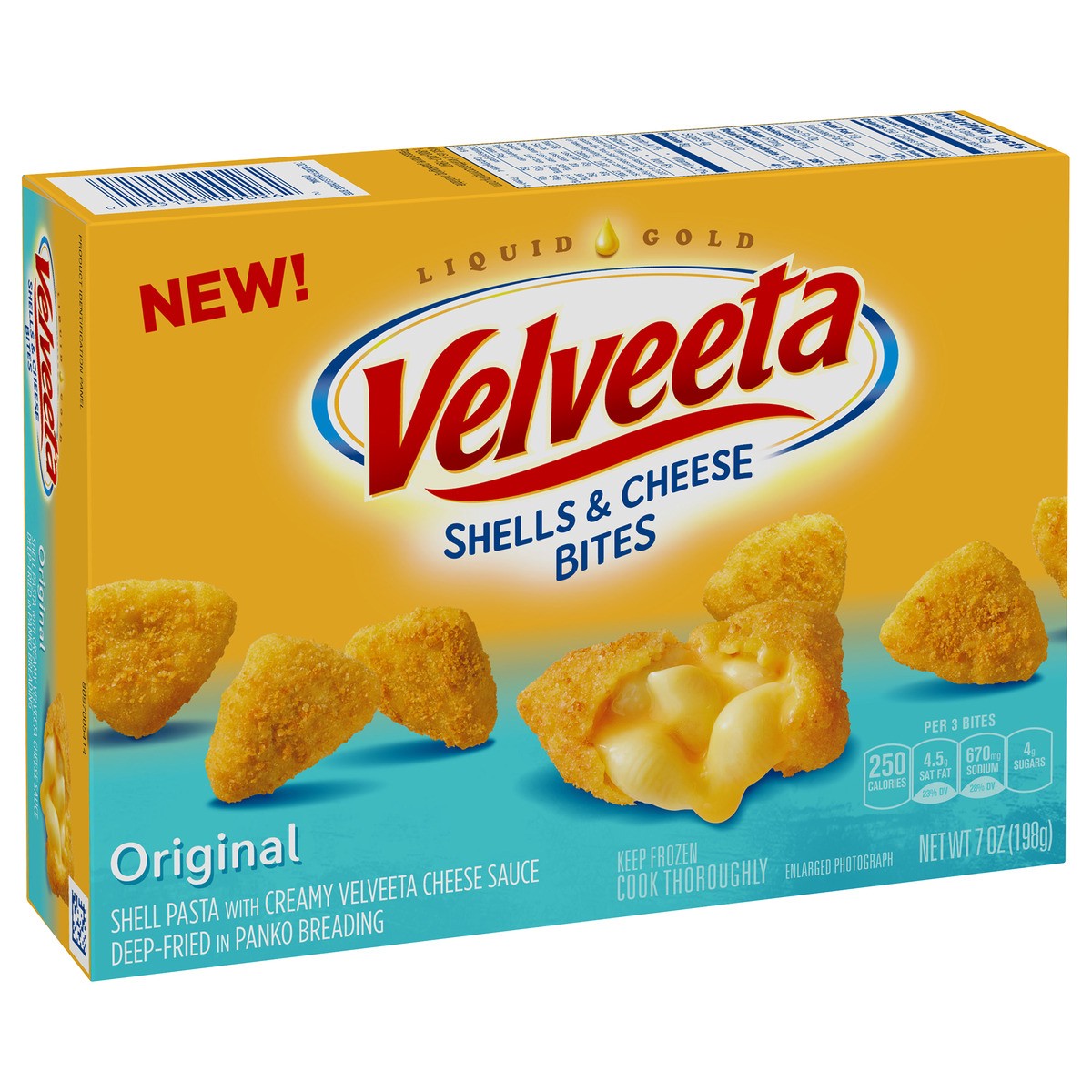 slide 2 of 8, Velveeta Original Shells & Cheese Bites Frozen Snacks, 7 oz