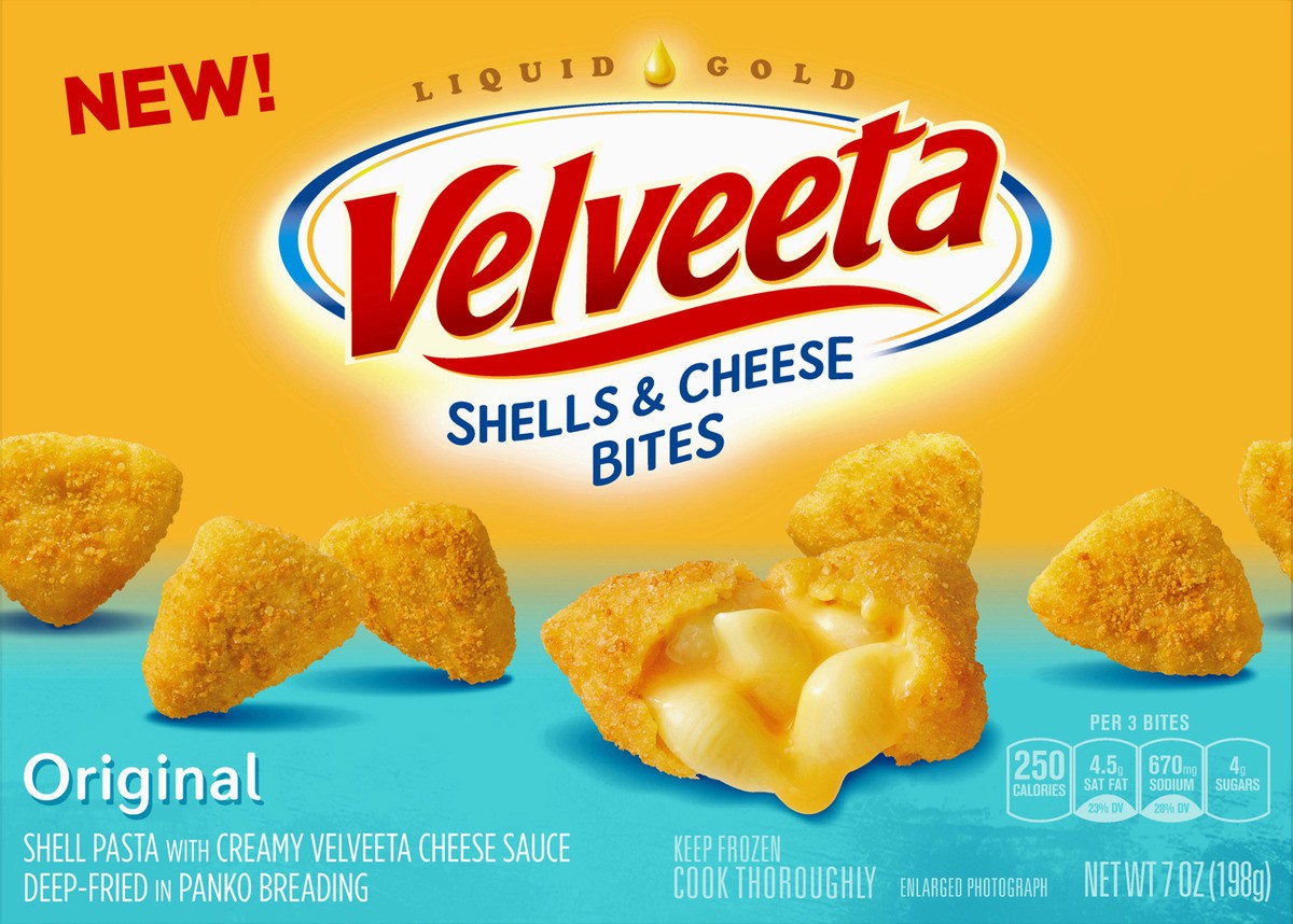 slide 7 of 8, Velveeta Original Shells & Cheese Bites Frozen Snacks, 7 oz