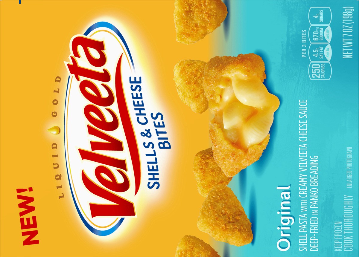 slide 8 of 8, Velveeta Original Shells & Cheese Bites Frozen Snacks, 7 oz