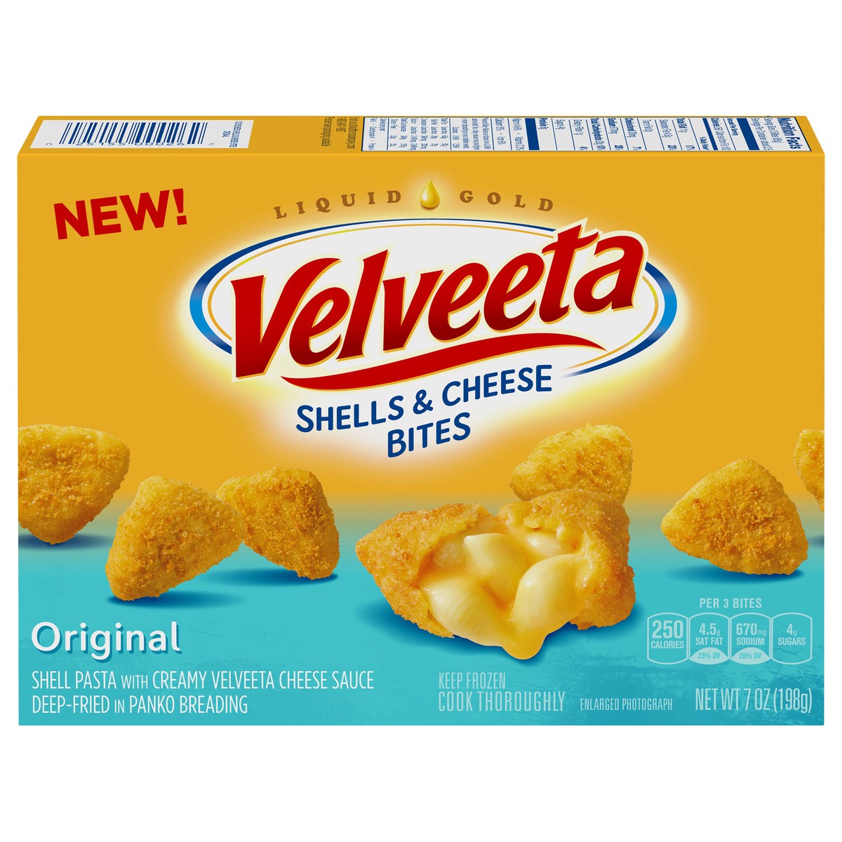 slide 1 of 8, Velveeta Original Shells & Cheese Bites Frozen Snacks, 7 oz