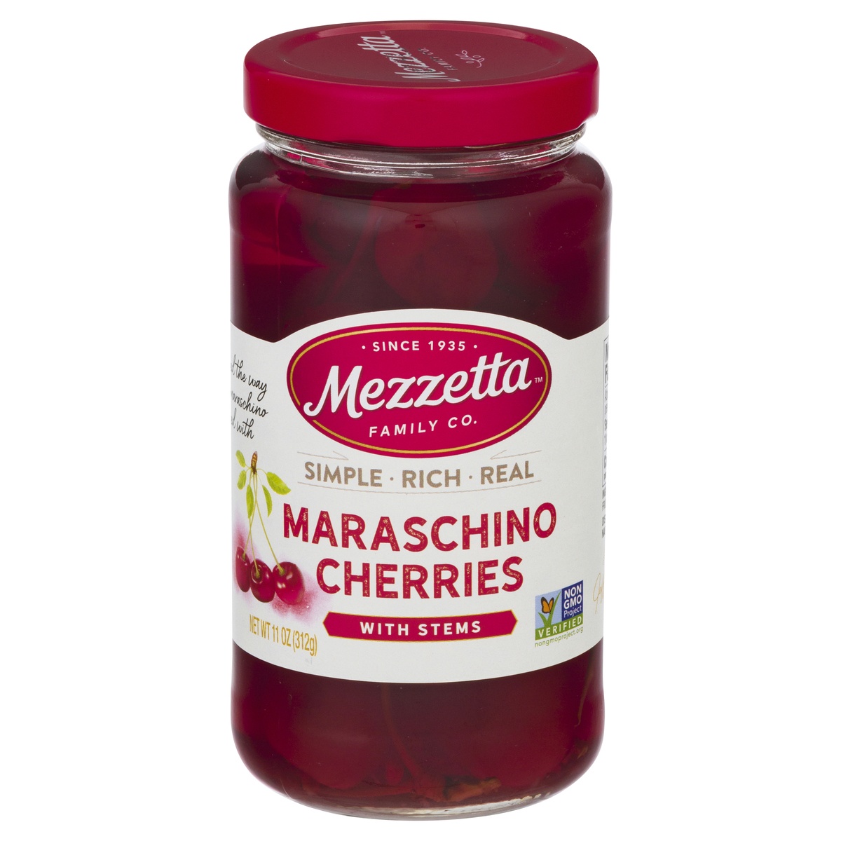 slide 1 of 1, Mezzetta Maraschino Cherries With Stems, 11 oz