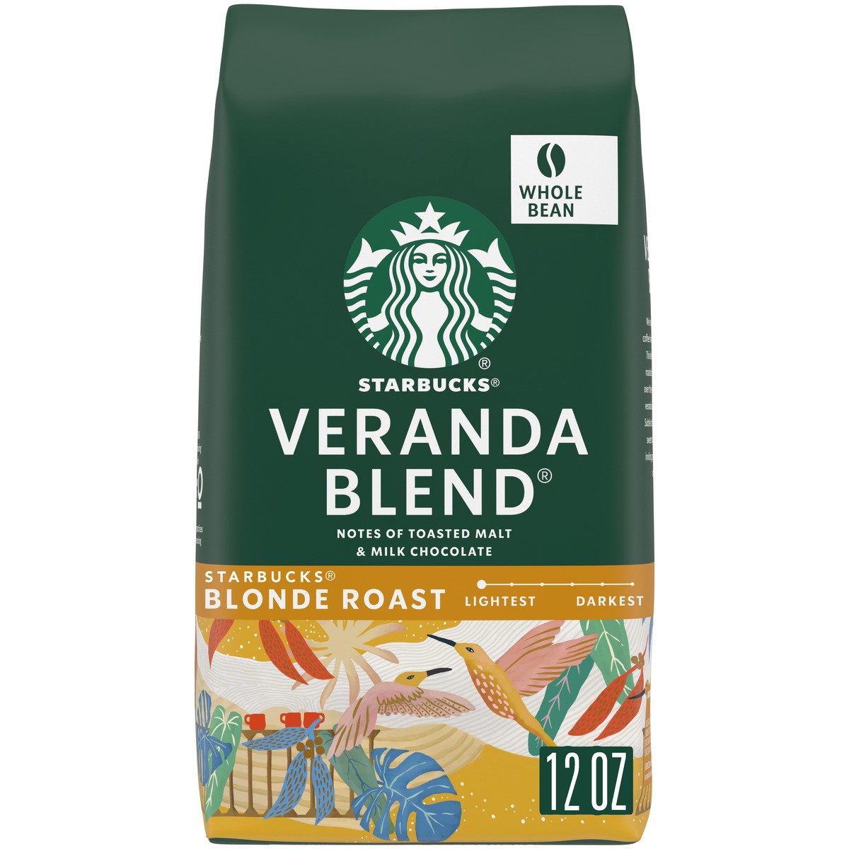 slide 2 of 15, Starbucks Blonde Roast Whole Bean Coffee — Veranda Blend — 100% Arabica — 1 bag (12 oz.), 12 oz