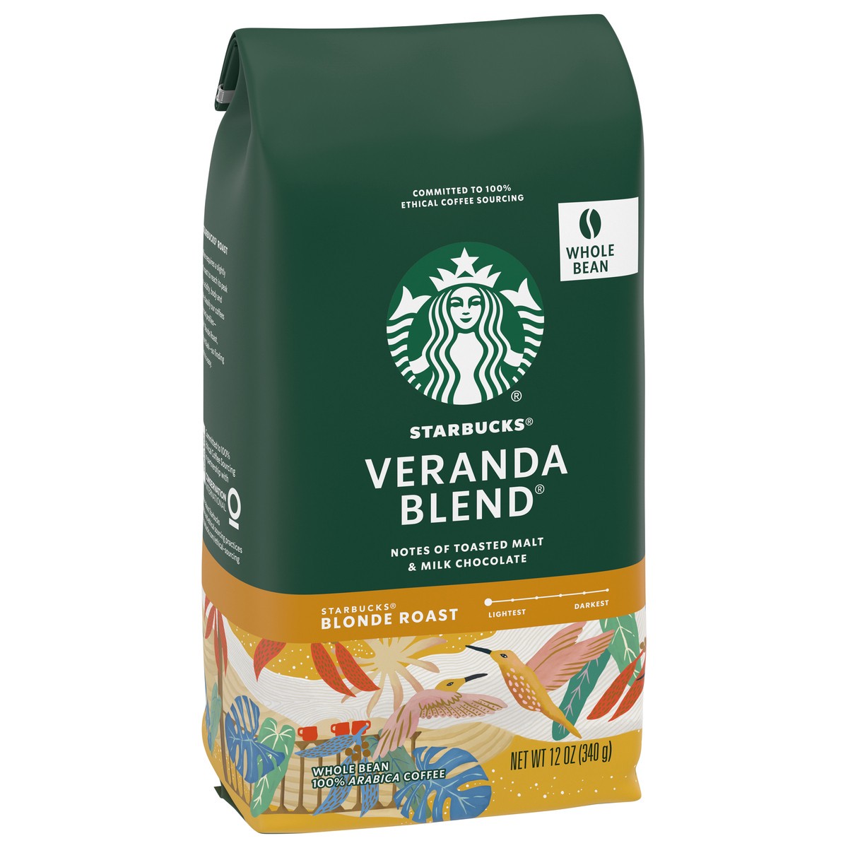 slide 4 of 15, Starbucks Blonde Roast Whole Bean Coffee — Veranda Blend — 100% Arabica — 1 bag (12 oz.), 12 oz