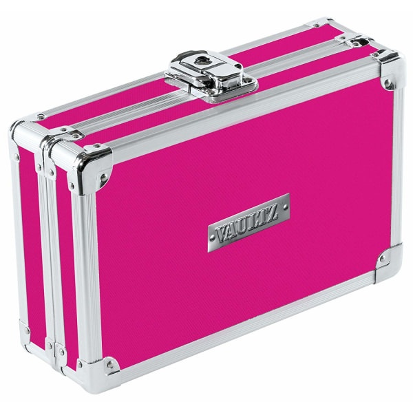 slide 1 of 1, Vaultz Premium Locking Pencil Box, 8-3/4"H X 5-1/4"W X 6"D, Pink, 1 ct