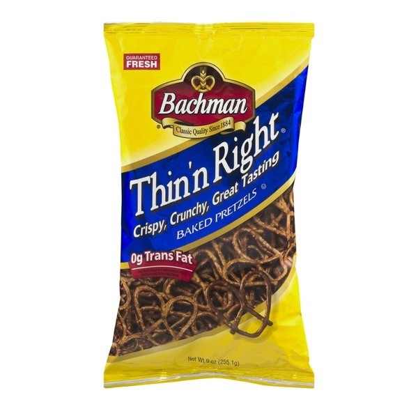 slide 1 of 10, Bachman Thin'n Right Baked Pretzels, 11 oz