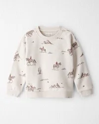 Littleplanet Toddler French Terry Sweatshirt - Western Rodeo Print - 4T