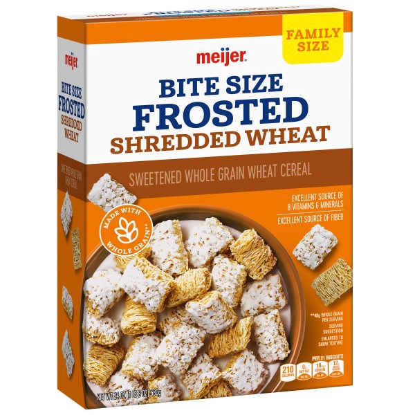 slide 4 of 29, Meijer Bite Size Frosted Shredded Wheat Cereal, 24 oz
