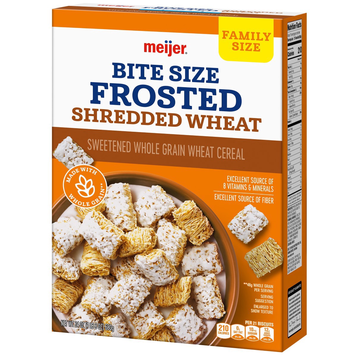 slide 9 of 29, Meijer Bite Size Frosted Shredded Wheat Cereal, 24 oz