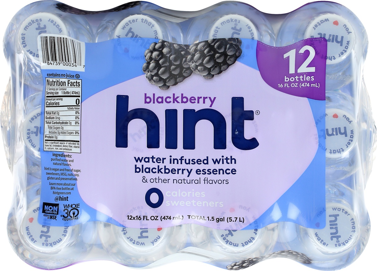 slide 4 of 9, hint Blackberry Flavored Water, 12 ct; 16 fl oz