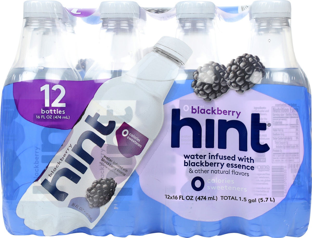 slide 7 of 9, hint Blackberry Flavored Water, 12 ct; 16 fl oz