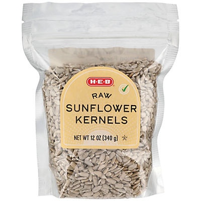 slide 1 of 1, H-E-B Raw Sunflower Kernels, 12 oz