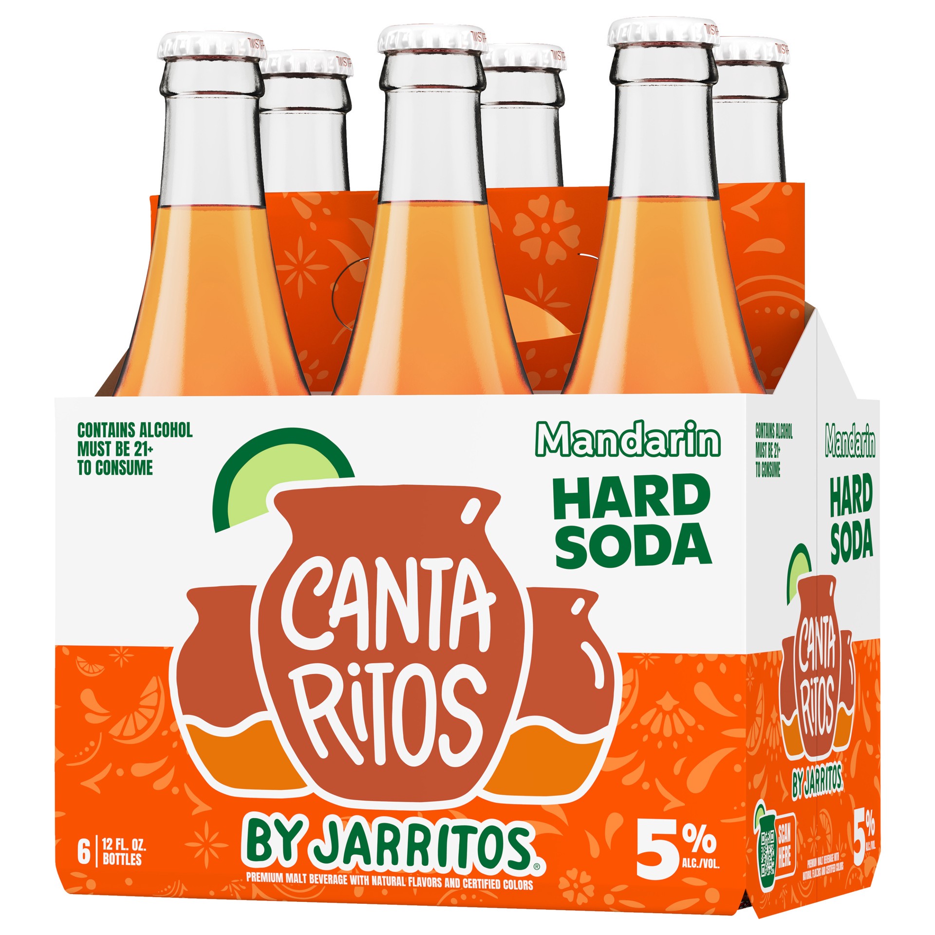 slide 3 of 3, Cantaritos Mandarin Hard Soda 6 - 12 fl oz Bottles, 72 fl oz