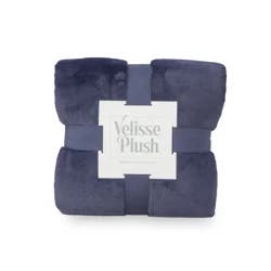 Berkshire Blanket Velisse Plush, 50 in x 70 in, Midnight Blue