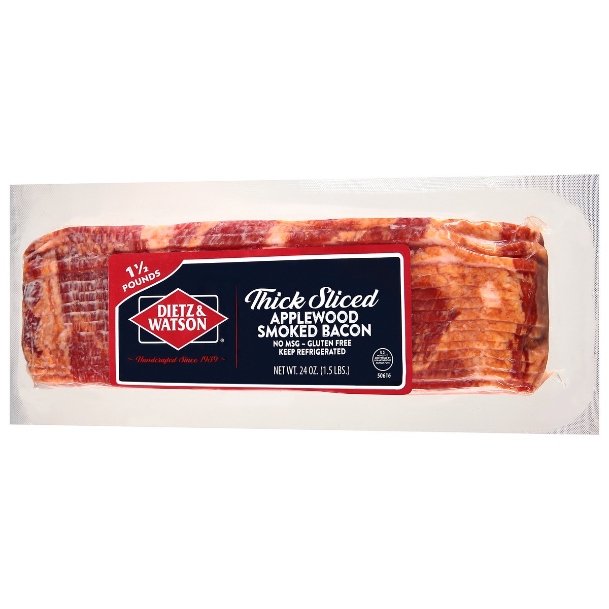 slide 5 of 14, Dietz & Watson Thick Sliced Applewood Smoked Bacon 24 oz, 24 oz