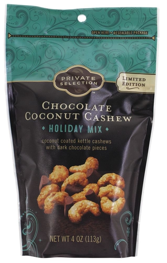 slide 1 of 1, Private Selection Chocolate Coconut Cashew Holday Mix, 4 oz