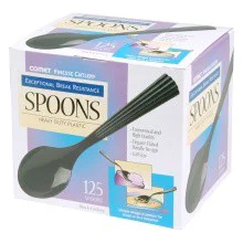 Finesse Black Plastic Spoons