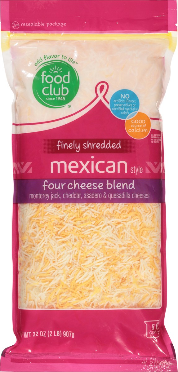 slide 6 of 9, Food Club Finely Shredded Mexican Style Cheese, 32 oz