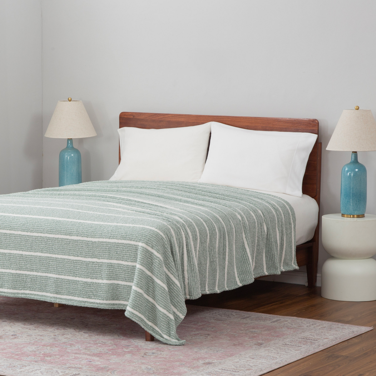 slide 4 of 4, Berkshire Blanket Print RetroPlush, 90 in x 90 in, Jadeite, 90 in