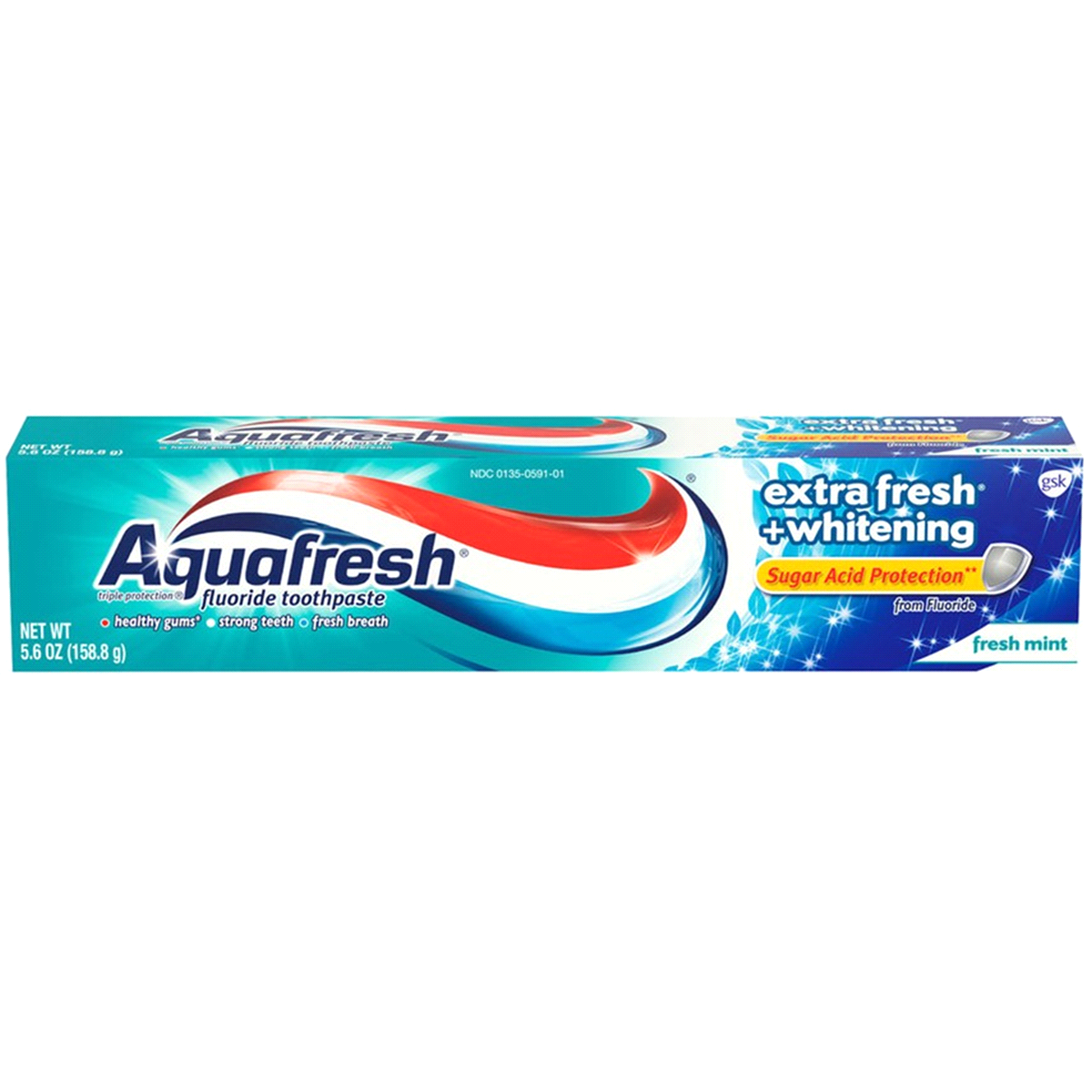 slide 1 of 3, Aquafresh Triple Protection Extra Fresh+Whitening Fresh Mint Fluoride Toothpaste, 5.6 oz