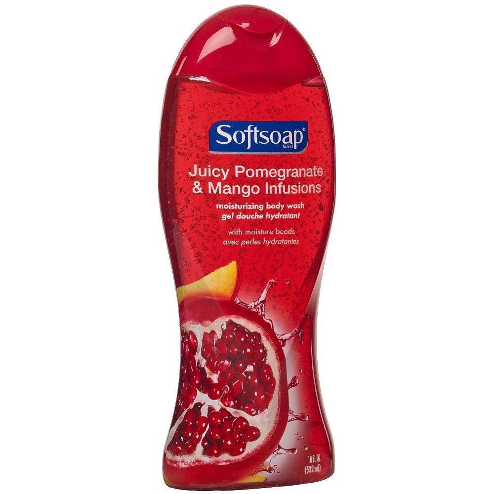 slide 3 of 4, Softsoap Juicy Pomegranate & Mango Infusions Body Wash, 18 fl oz