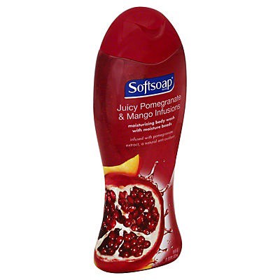 slide 1 of 4, Softsoap Juicy Pomegranate & Mango Infusions Body Wash, 18 fl oz