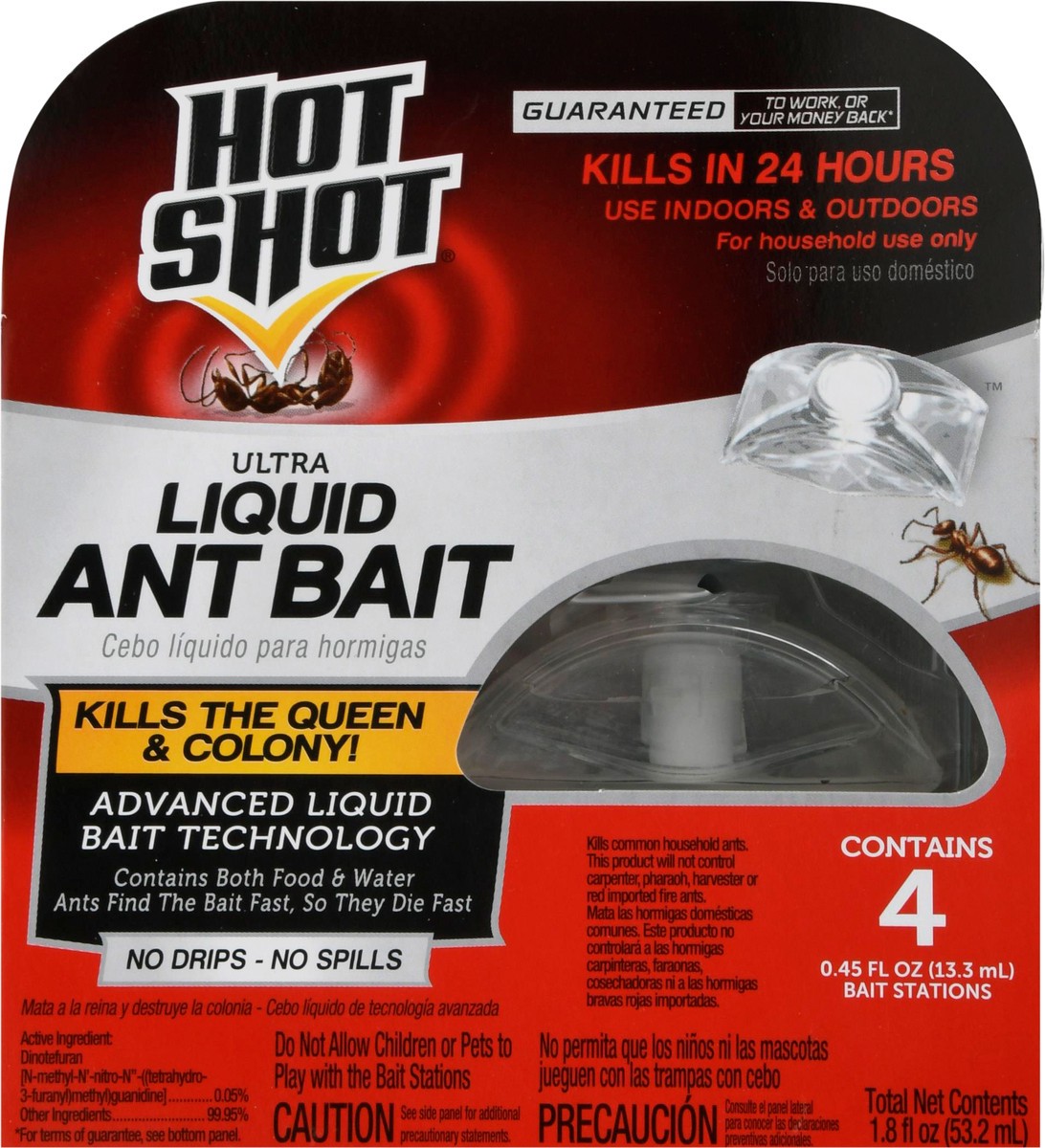 slide 4 of 10, Hot Shot Ultra Liquid Ant Bait 4 - 0.45 fl oz Bait Stations, 4 ct