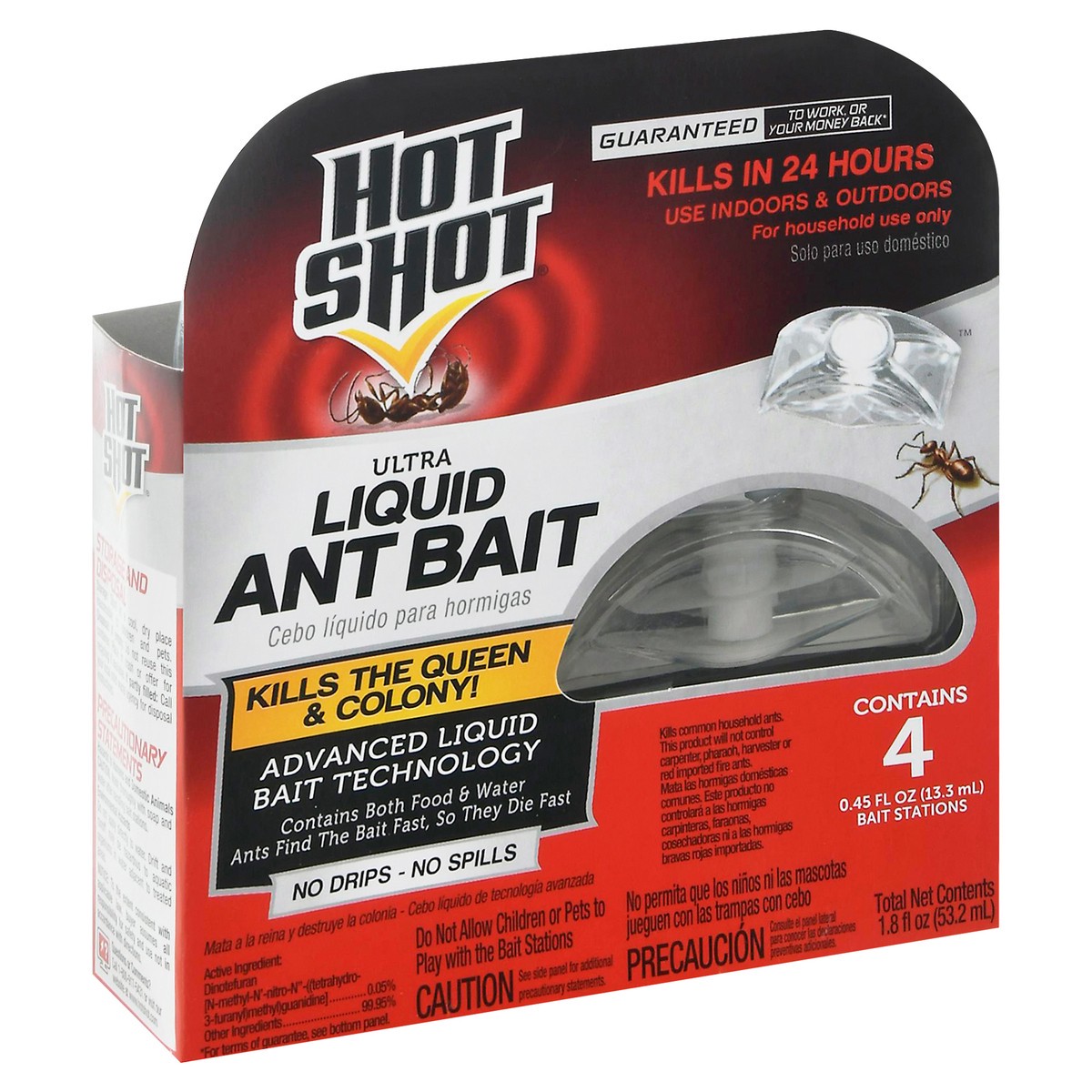 slide 8 of 10, Hot Shot Ultra Liquid Ant Bait 4 - 0.45 fl oz Bait Stations, 4 ct