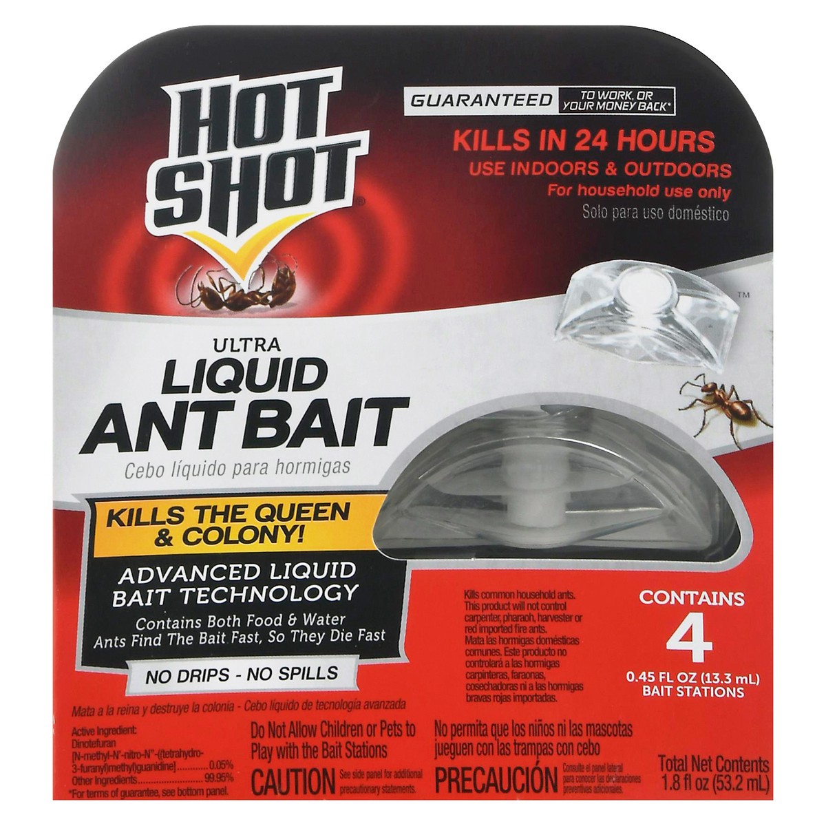 slide 1 of 10, Hot Shot Ultra Liquid Ant Bait 4 - 0.45 fl oz Bait Stations, 4 ct