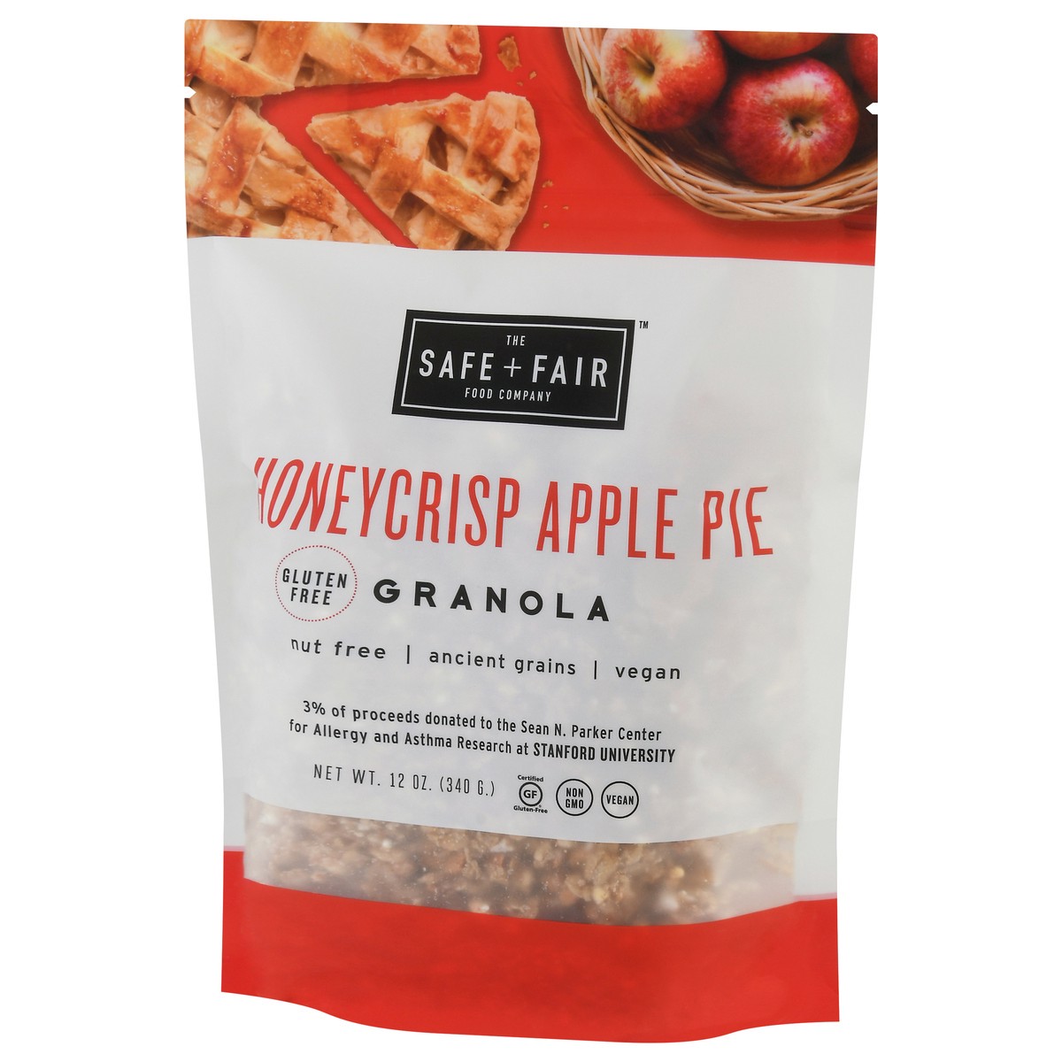 slide 3 of 9, The Safe + Fair Food Company Honey Crisp Apple Pie Granola 12 oz Pouch, 12 oz