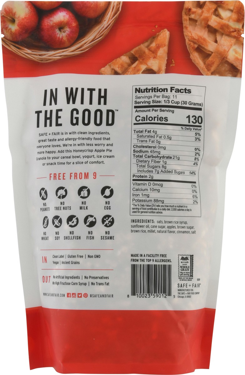 slide 5 of 9, The Safe + Fair Food Company Honey Crisp Apple Pie Granola 12 oz Pouch, 12 oz