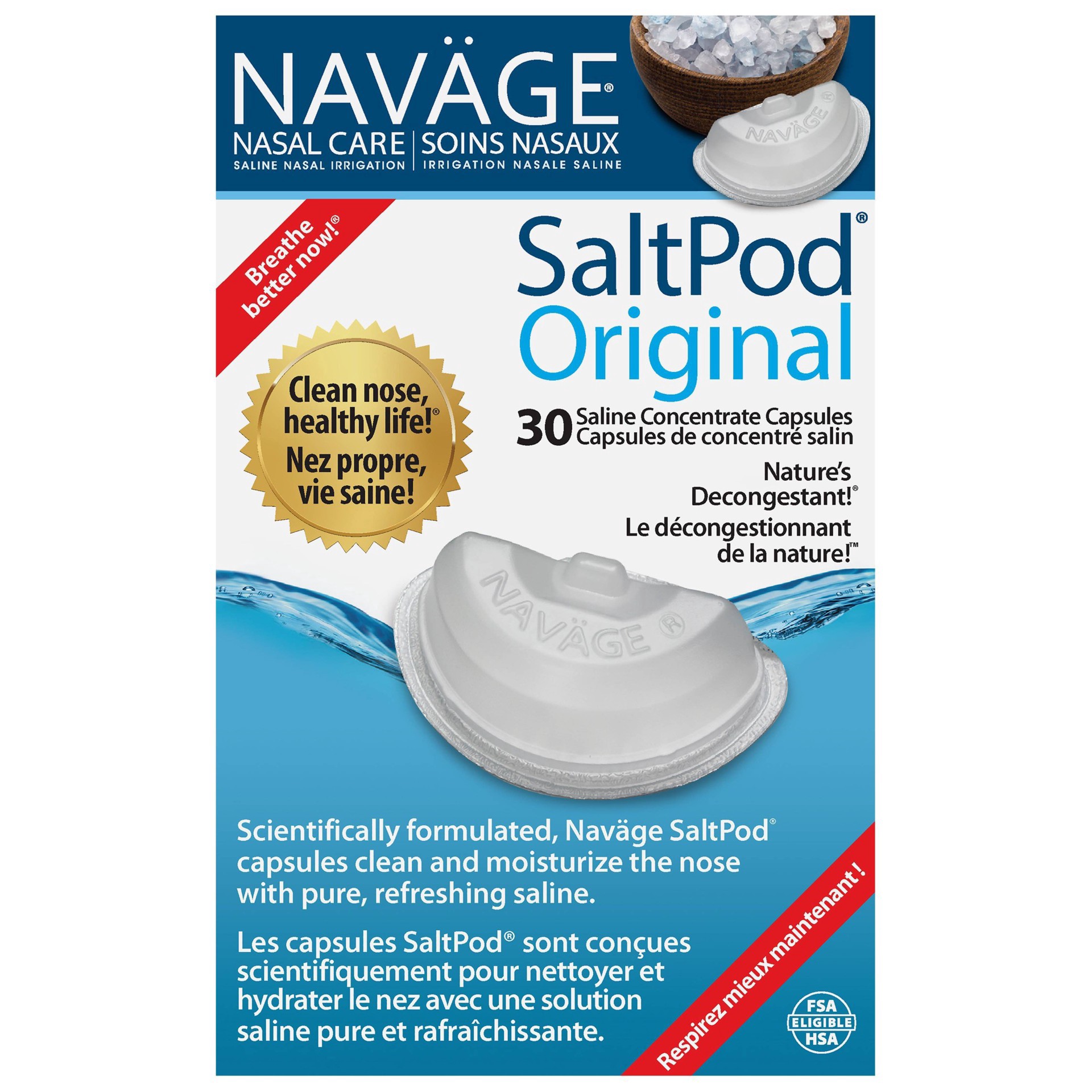 slide 19 of 22, Naväge Original SaltPod 30 Saline Concentrate Capsules, 30 ct