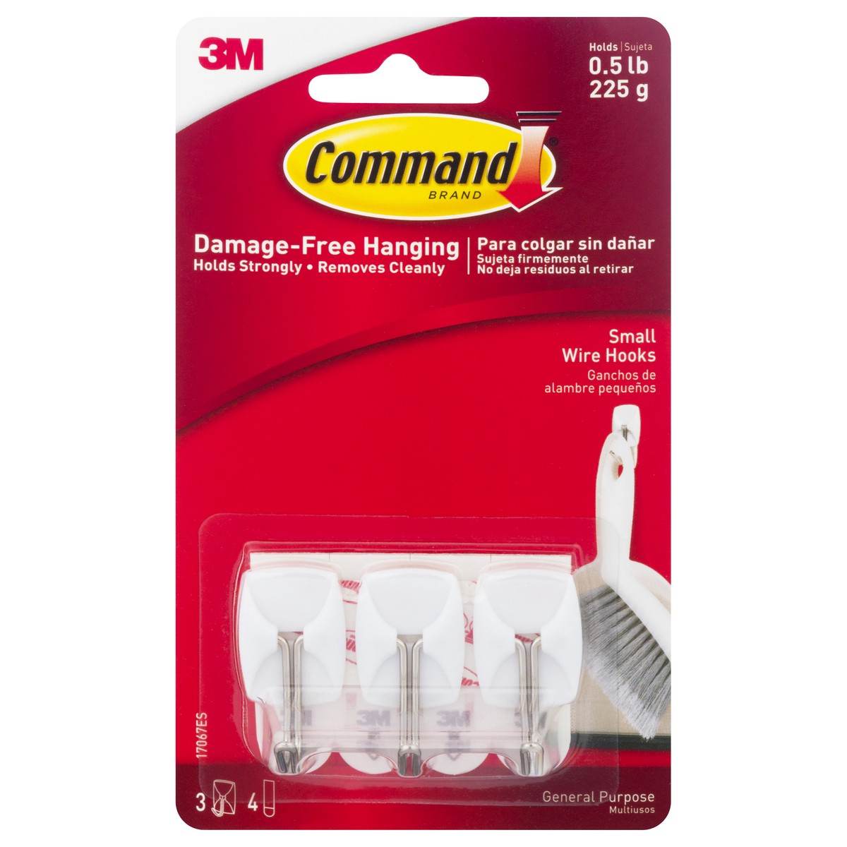 slide 1 of 1, Command Small Sized Wire Decorative Hooks White, 3 ct