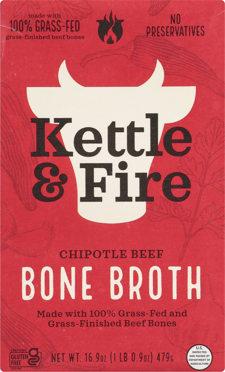 slide 2 of 9, Kettle & Fire Chipotle Beef Bone Broth 16.9 oz, 16.9 fl oz