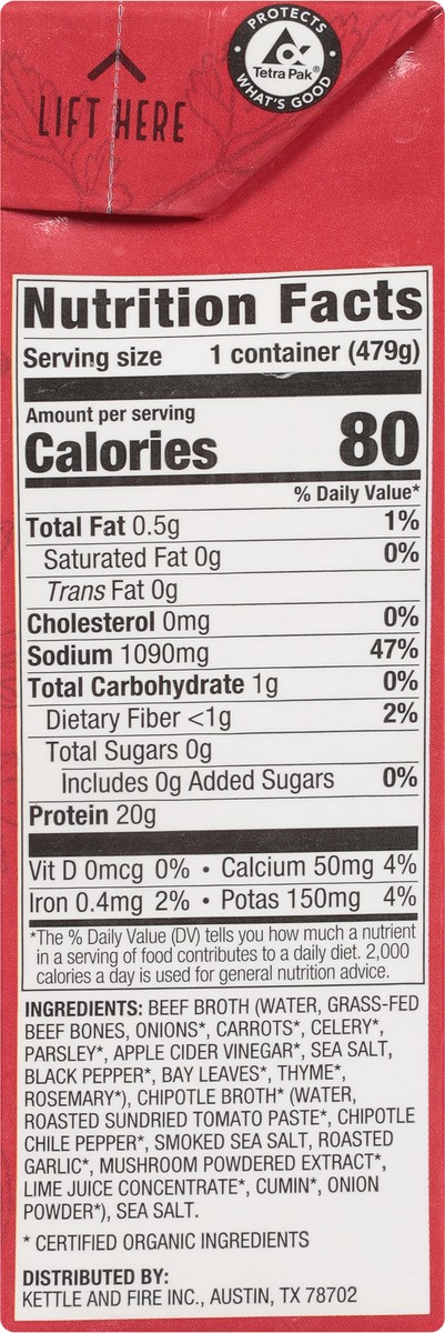 slide 3 of 9, Kettle & Fire Chipotle Beef Bone Broth 16.9 oz, 16.9 fl oz